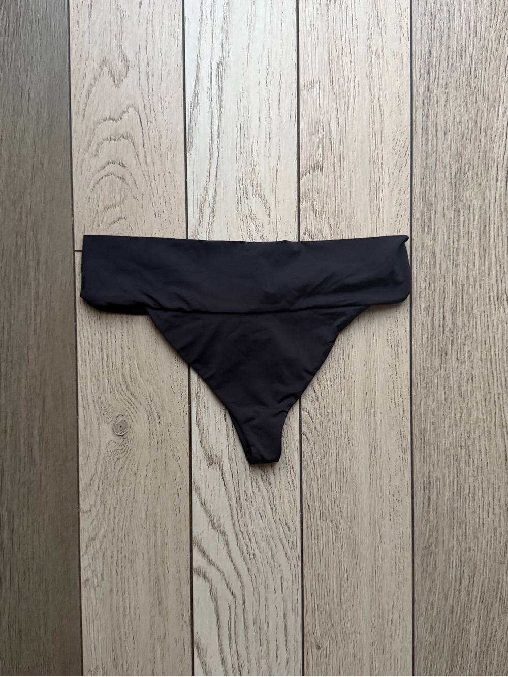 Indah Riot Skimpy Solid Gathered High Cut Bikini Bottom in Licorice size S - Picture 5 of 5